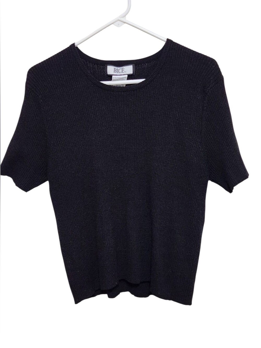 Bice Vintage Black Short Sleeve Knit Sweater
